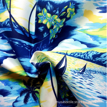 Polyester Stretch Hawaiian Peach Skin Boardshort Stoff